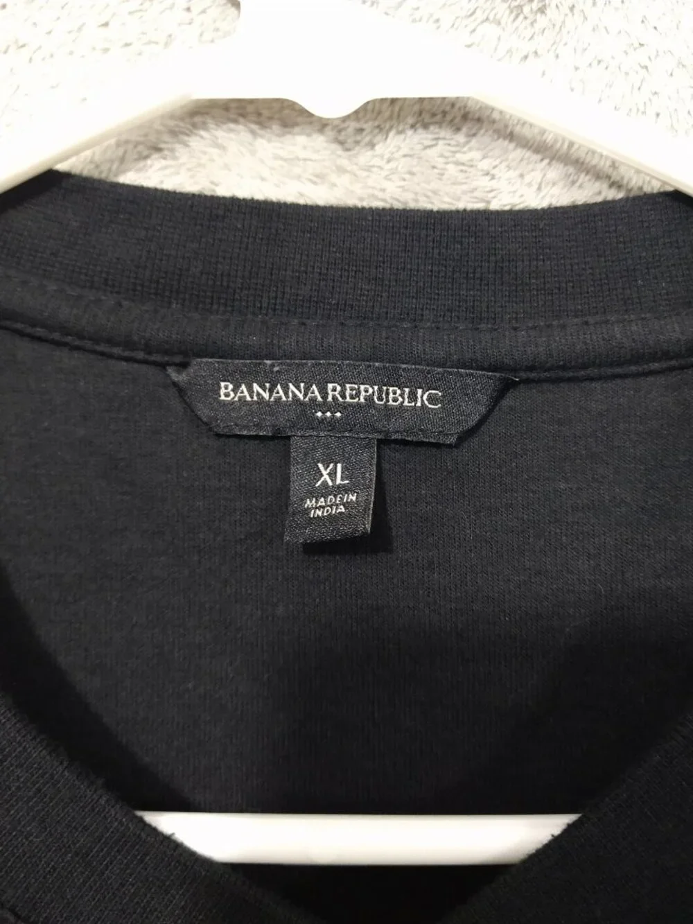 Banana Republic Shirt Mens XL Black Henley Thermal Waffle Knit Long Sleeve